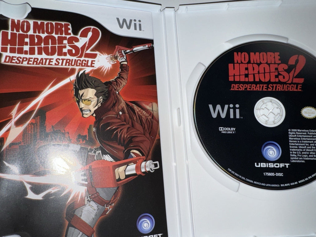 No More Heroes 2: Desperate Struggle (Nintendo Wii, 2010) CIB Complete +MANUAL