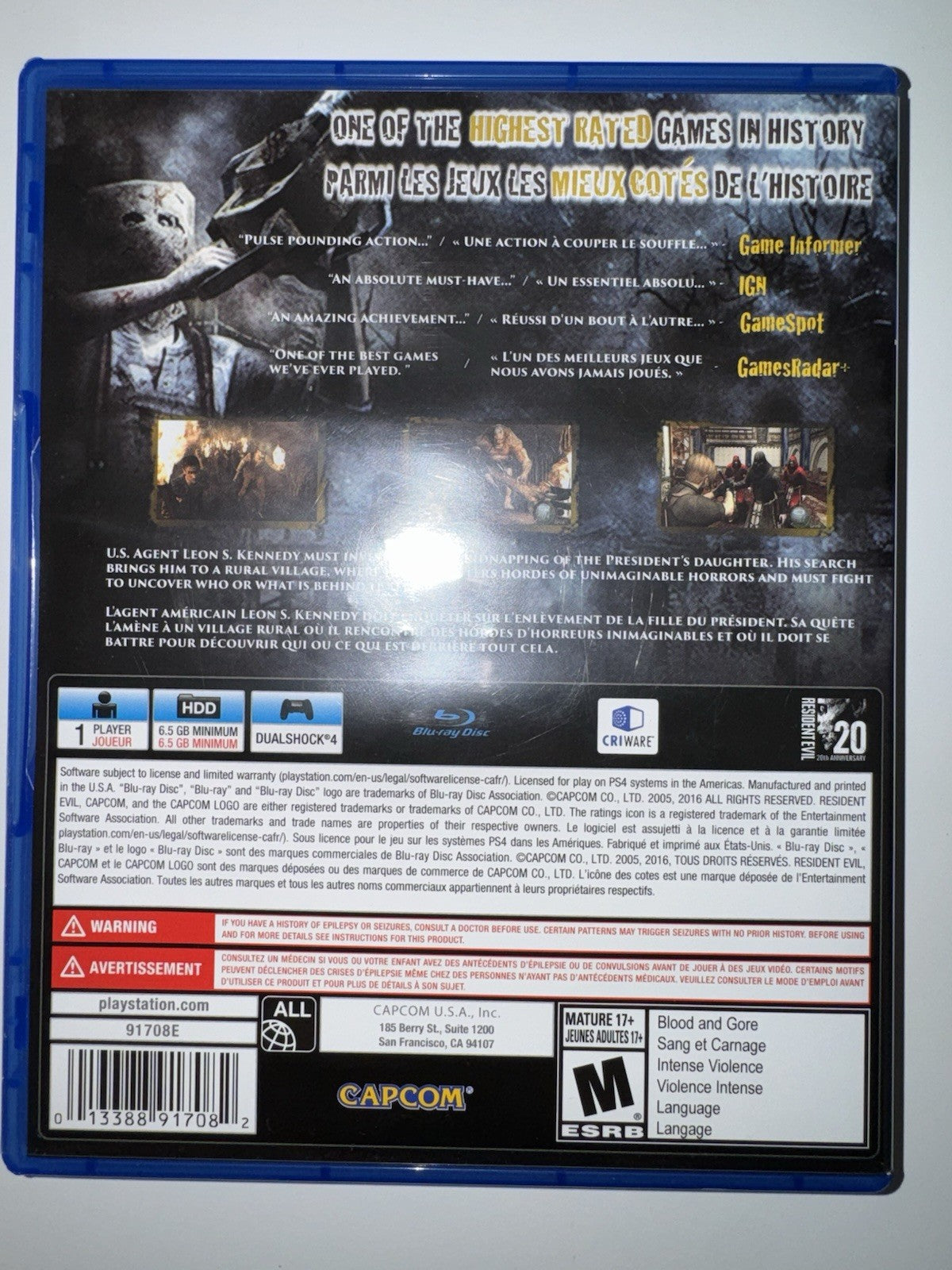 Resident Evil 4 (Sony PlayStation 4, 2016) PS4