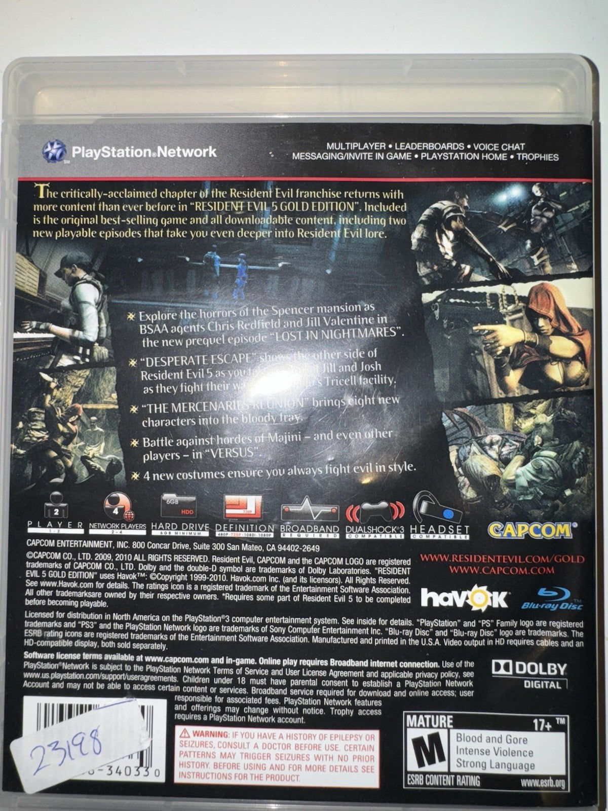 Resident Evil 5: Gold Edition (Sony PlayStation 3, 2010) CIB COMPLETE PS3