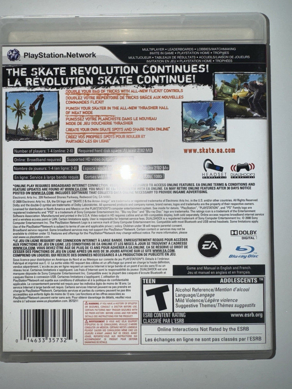 Skate 2 (Sony PlayStation 3, 2009) CIB COMPLETE PS3