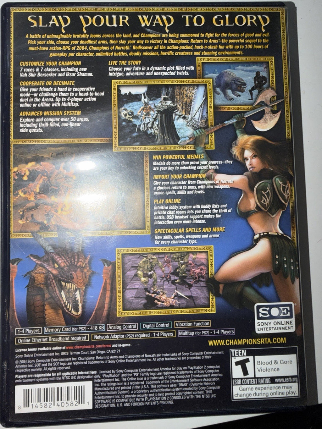 Champions: Return to Arms (Sony PlayStation 2, 2005) PS2