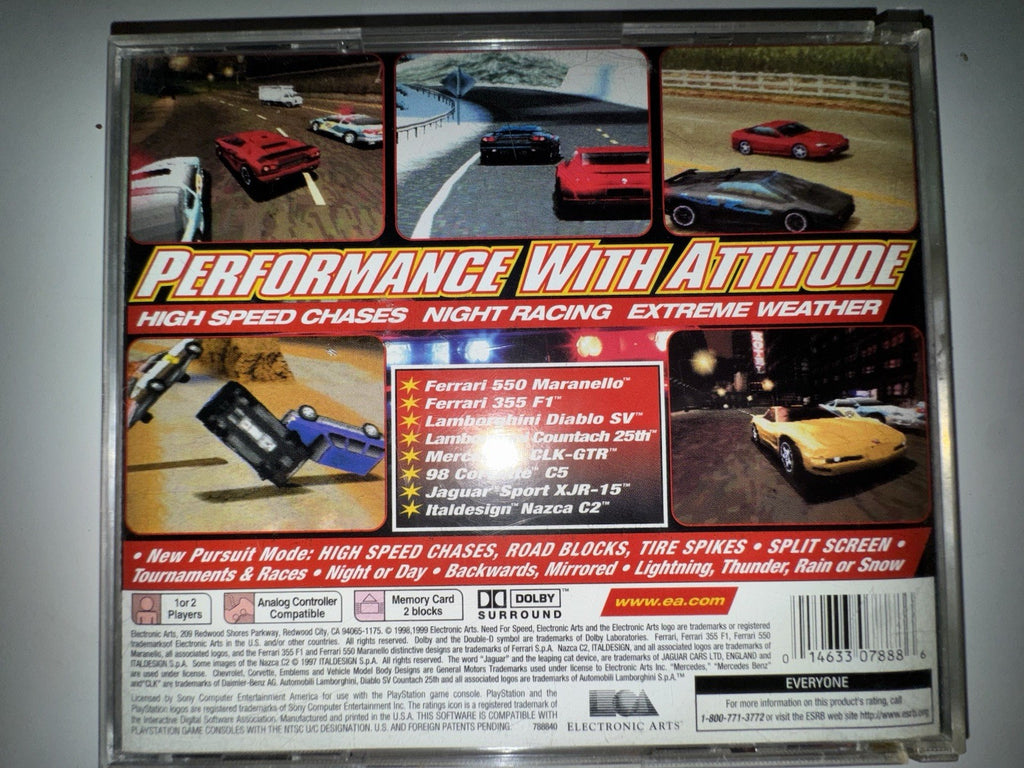 Need for Speed III 3 : Hot Pursuit (Sony PlayStation 1, 1998) PS1 - Complete CIB