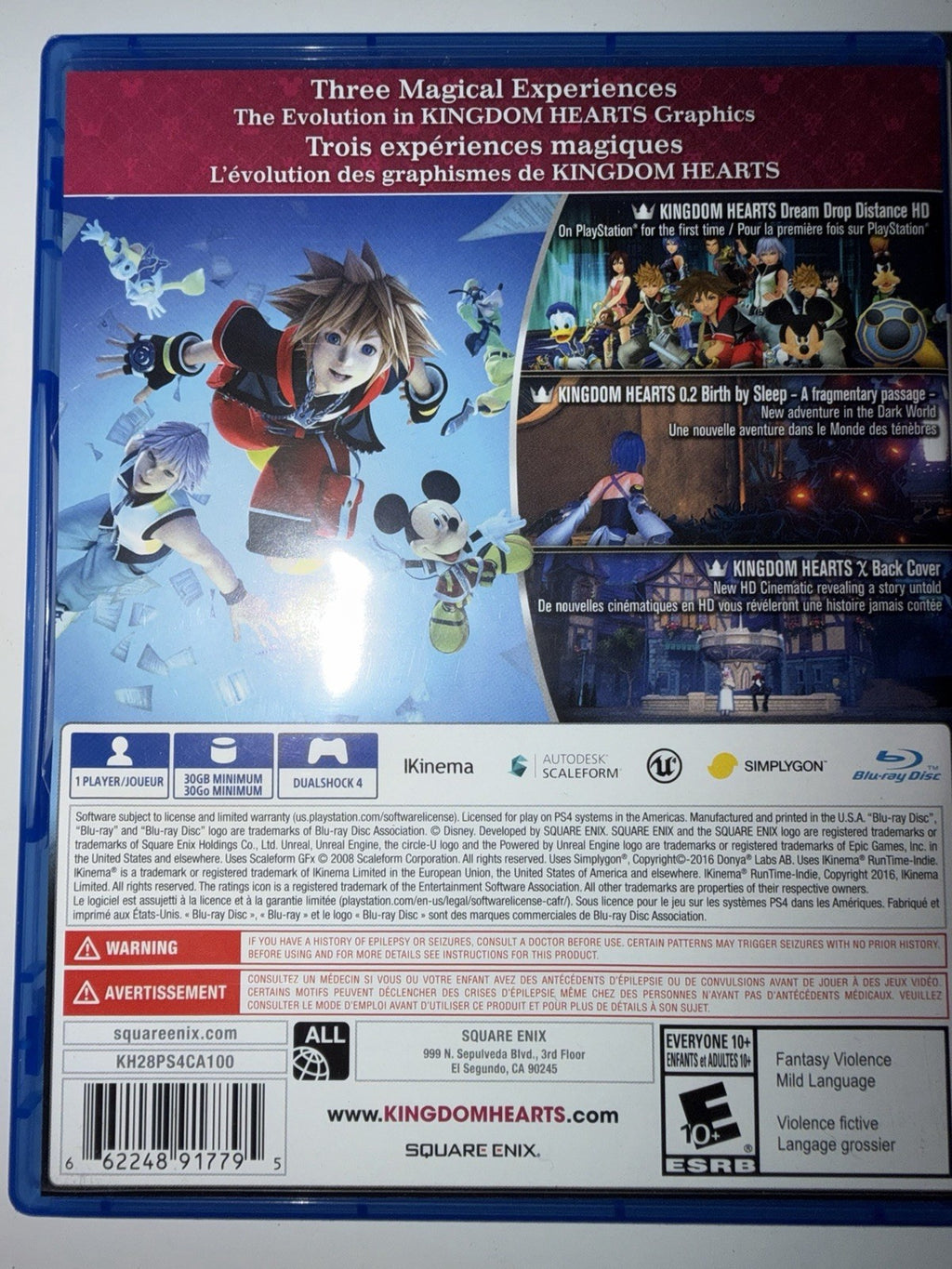 Kingdom Hearts HD 2.8 Final Chapter Prologue (PlayStation 4 , 2016) PS4