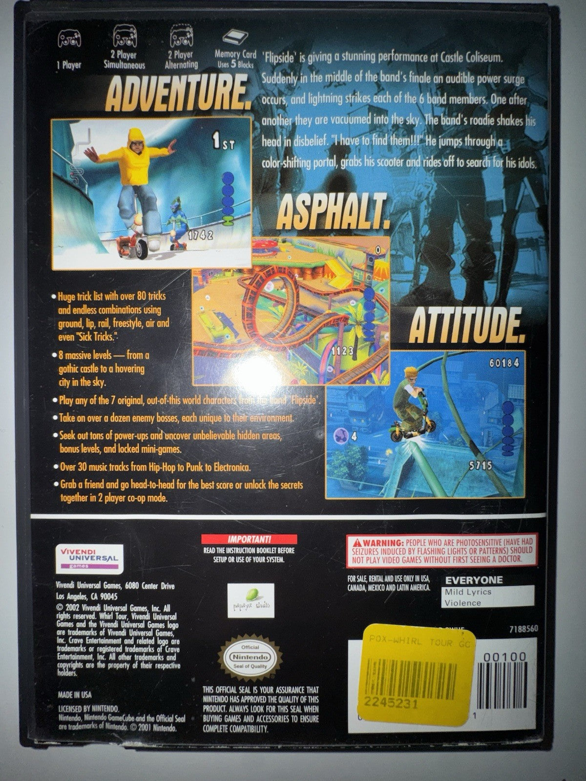 Whirl Tour (Nintendo GameCube, 2002) CIB COMPLETE GC