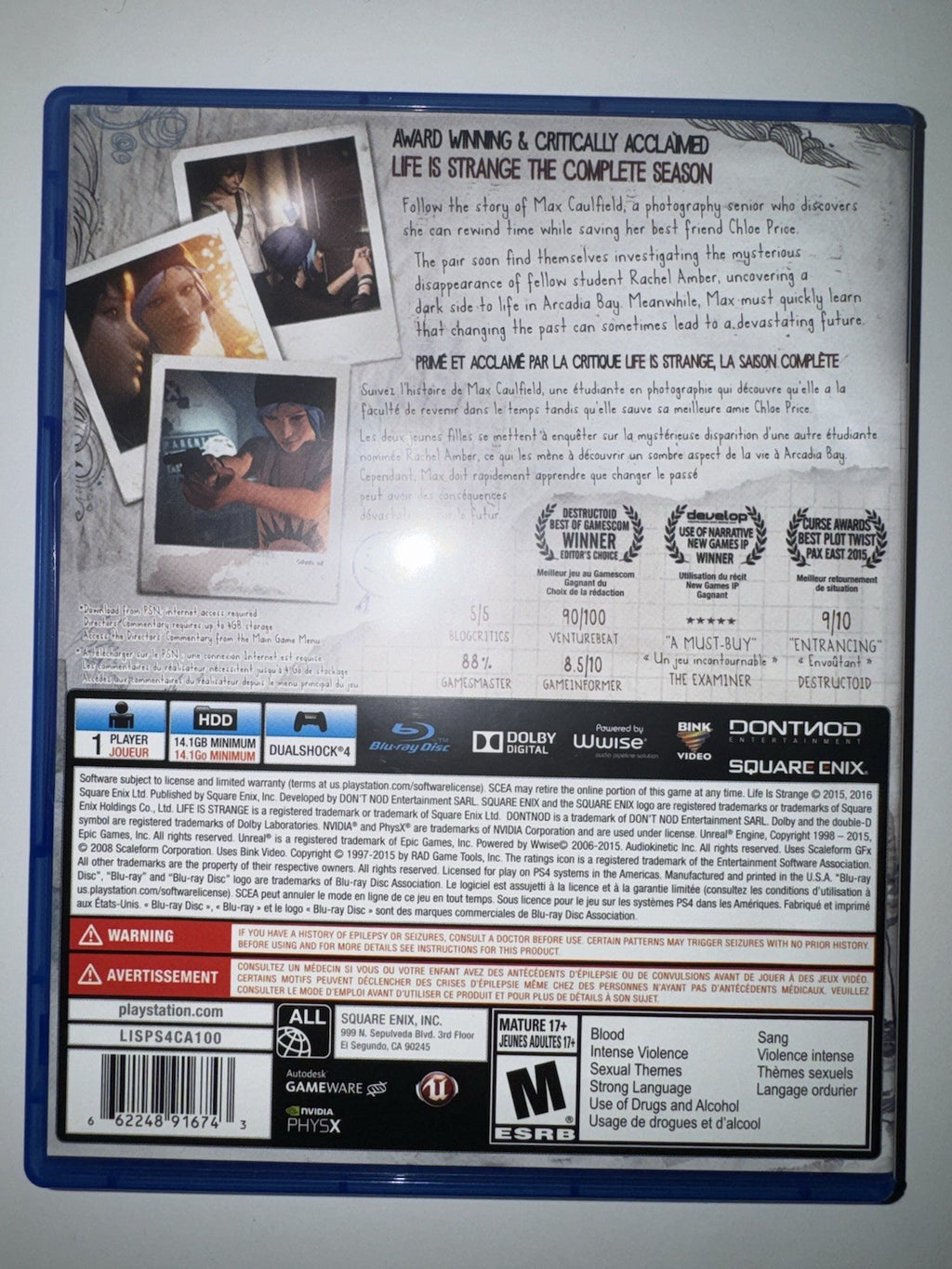 Life Is Strange (Sony PlayStation 4, 2016) PS4