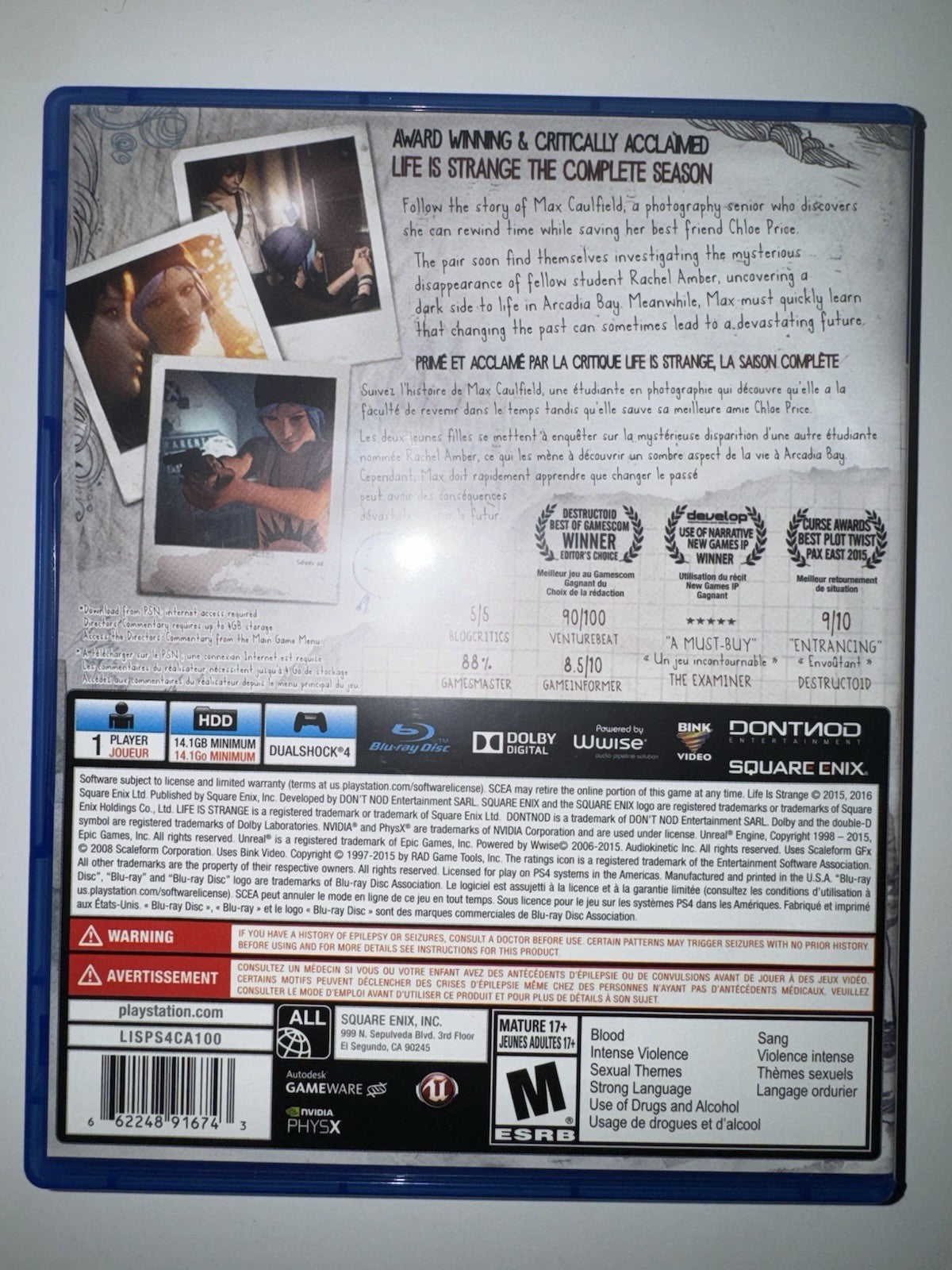 Life Is Strange (Sony PlayStation 4, 2016) PS4