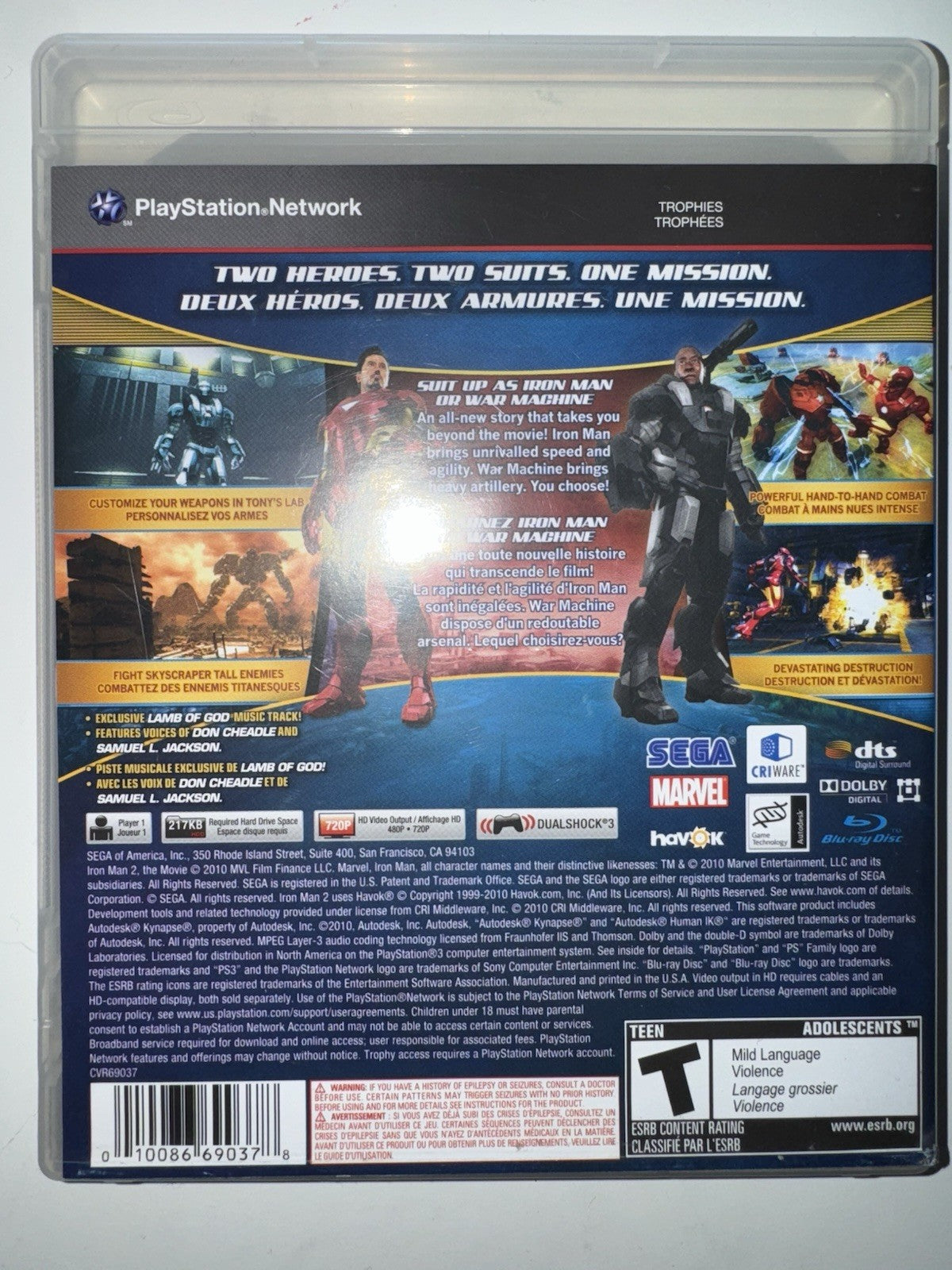 Iron Man 2 (Sony PlayStation 3, 2010) CIB COMPLETE PS3