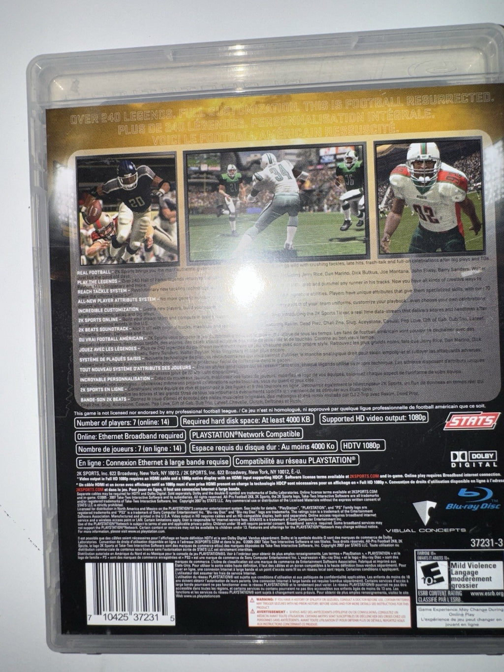 All-Pro Football 2K8 (Sony PlayStation 3, PS3 2007) CIB COMPLETE + MANUAL