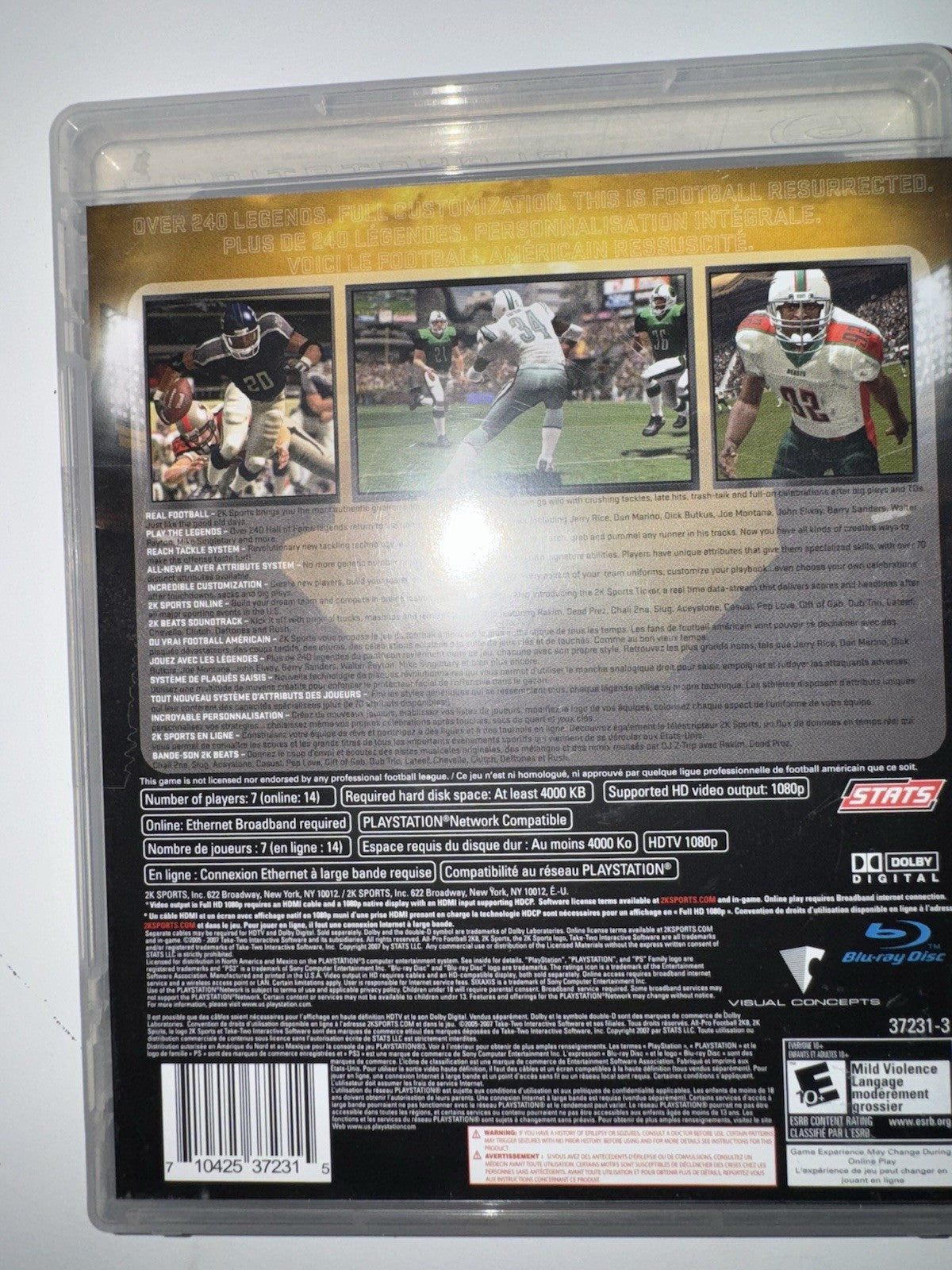 All-Pro Football 2K8 (Sony PlayStation 3, PS3 2007) CIB COMPLETE + MANUAL