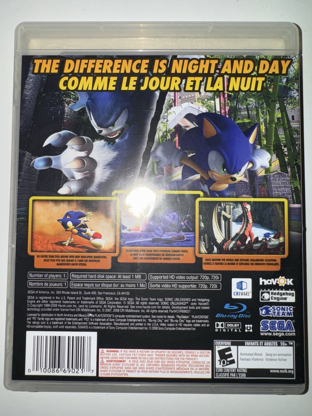 Sonic Unleashed (Sony PlayStation 3, 2008) CIB COMPLETE + MANUAL PS3
