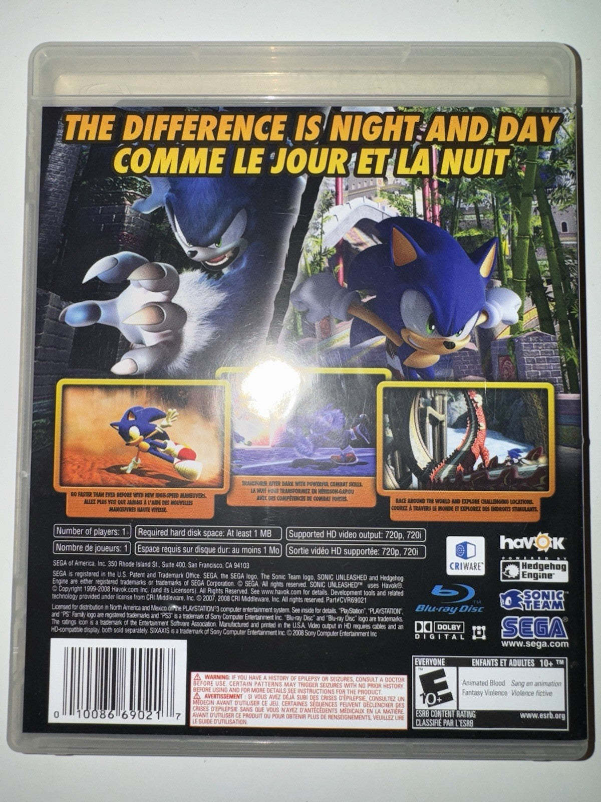Sonic Unleashed (Sony PlayStation 3, 2008) CIB COMPLETE + MANUAL PS3
