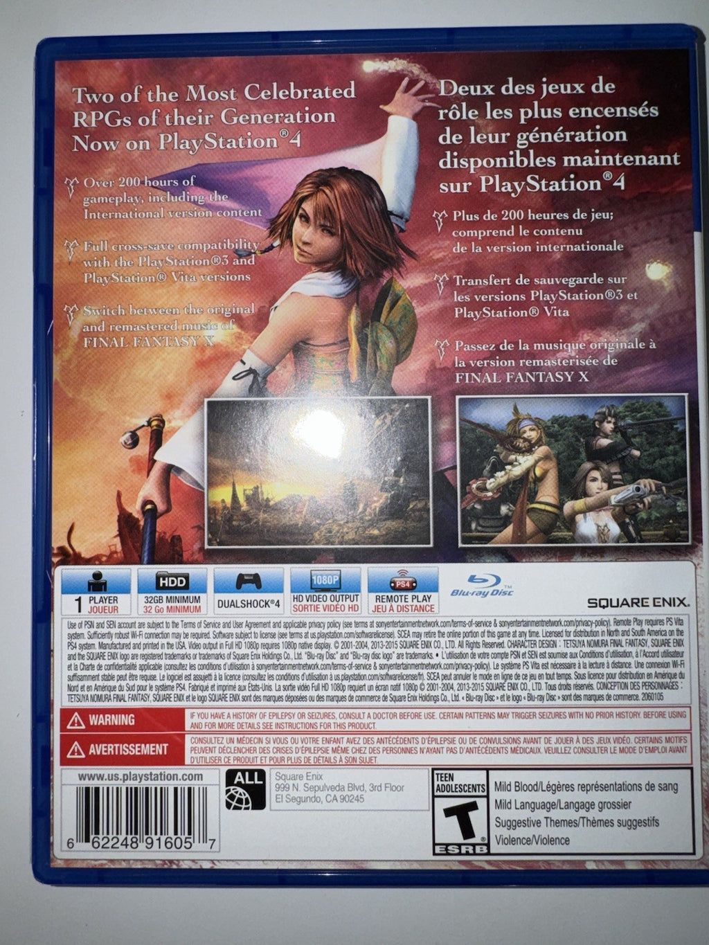 Final Fantasy X/X-2 HD Remaster (Sony PlayStation 4, 2015) PS4