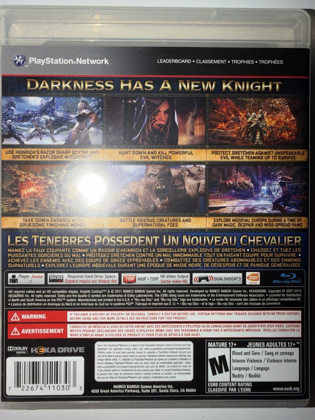Knights Contract (Sony PlayStation 3, 2011) CIB COMPLETE PS3