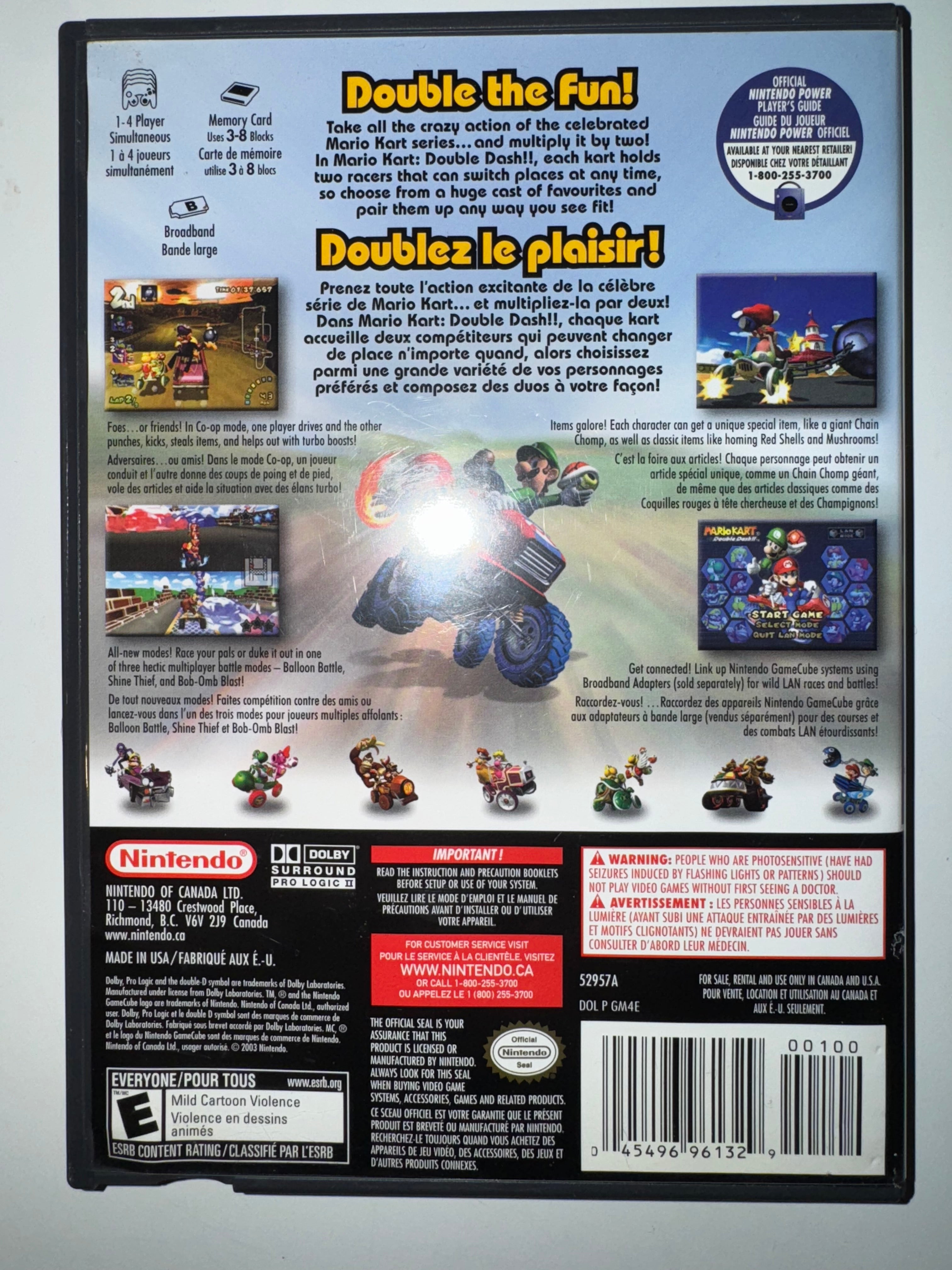 Mario Kart: Double Dash!! (Nintendo GameCube, 2003) CIB COMPLETE GC