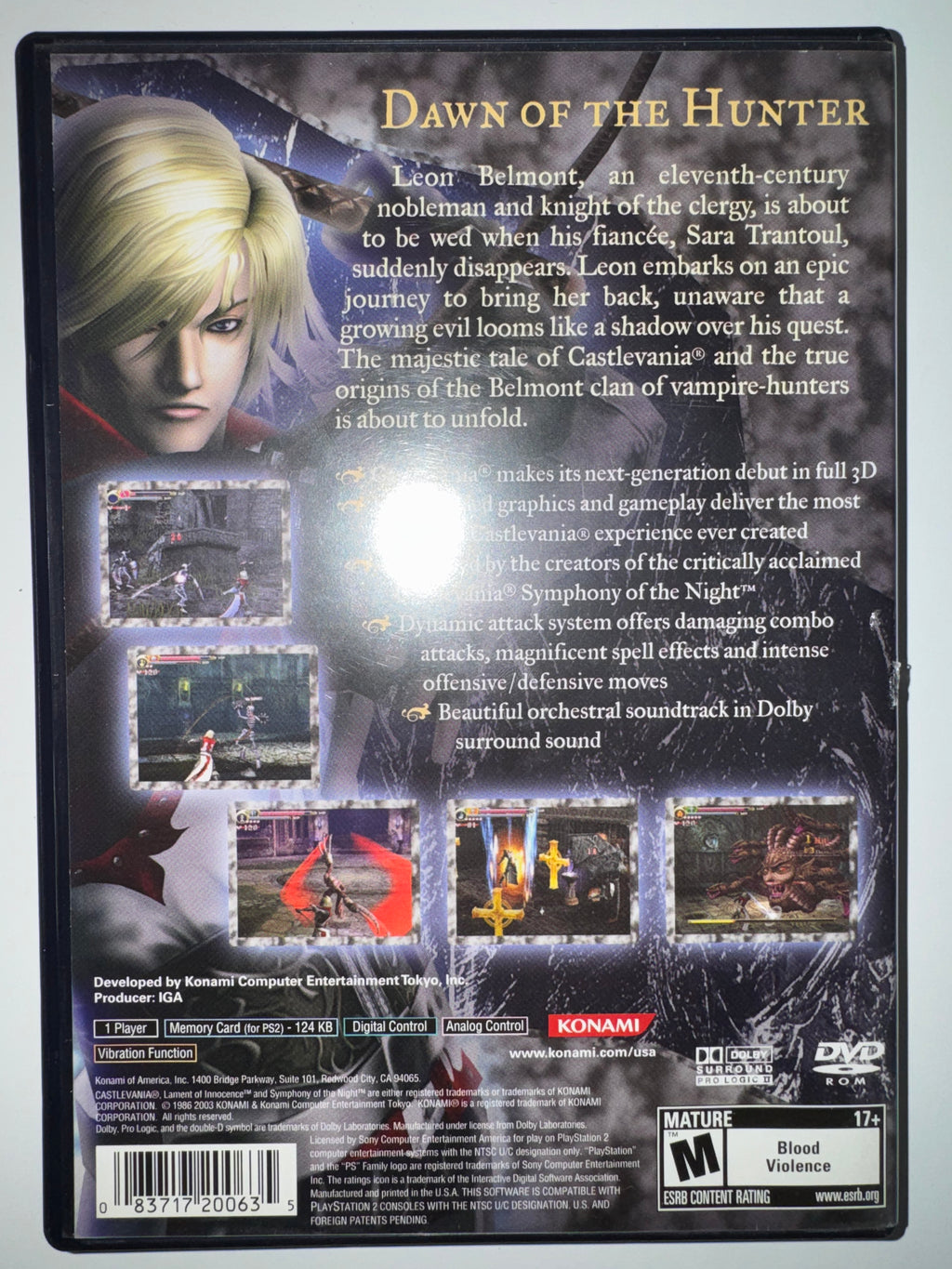 Castlevania: Lament of Innocence (Sony PlayStation 2, 2003) CIB COMPLETE PS2