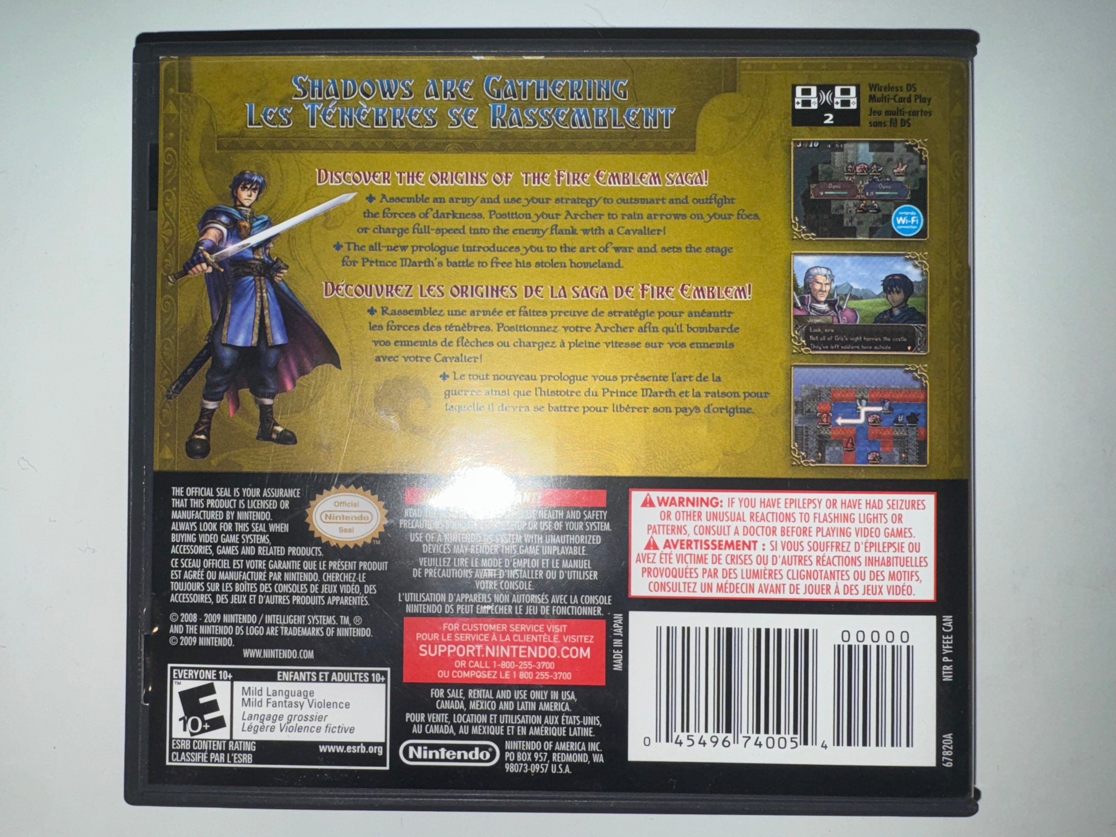 Fire Emblem: Shadow Dragon (Nintendo DS, 2009) CIB COMPLETE DS