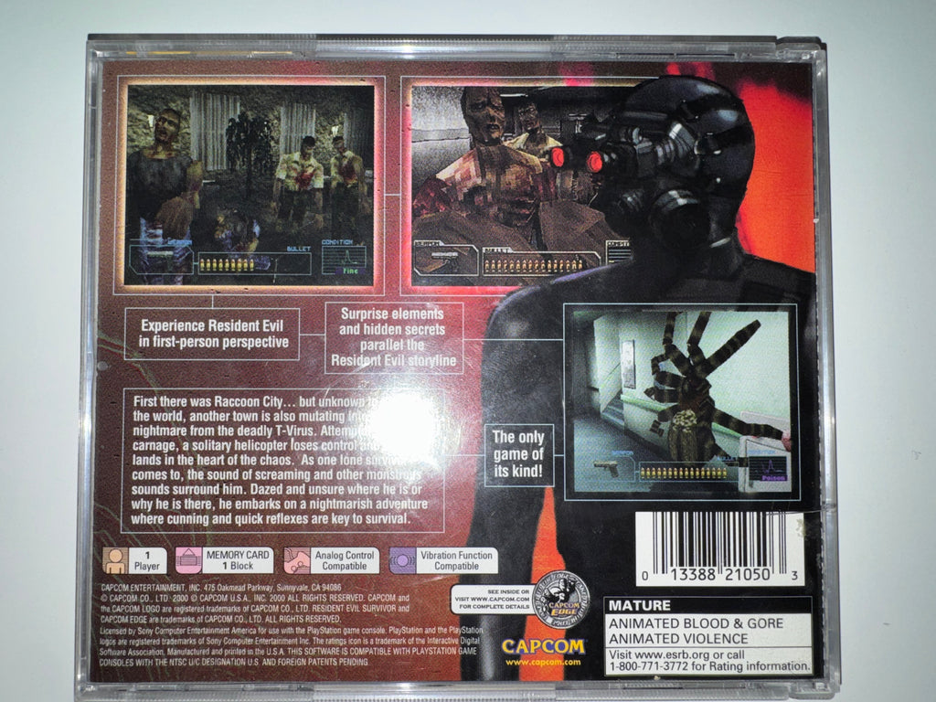 Resident Evil: Survivor (Sony PlayStation 1, 2000) CIB COMPLETE PS1