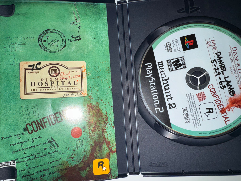 Manhunt 2 Sony Playstation 2 PS2 CIB COMPLETE