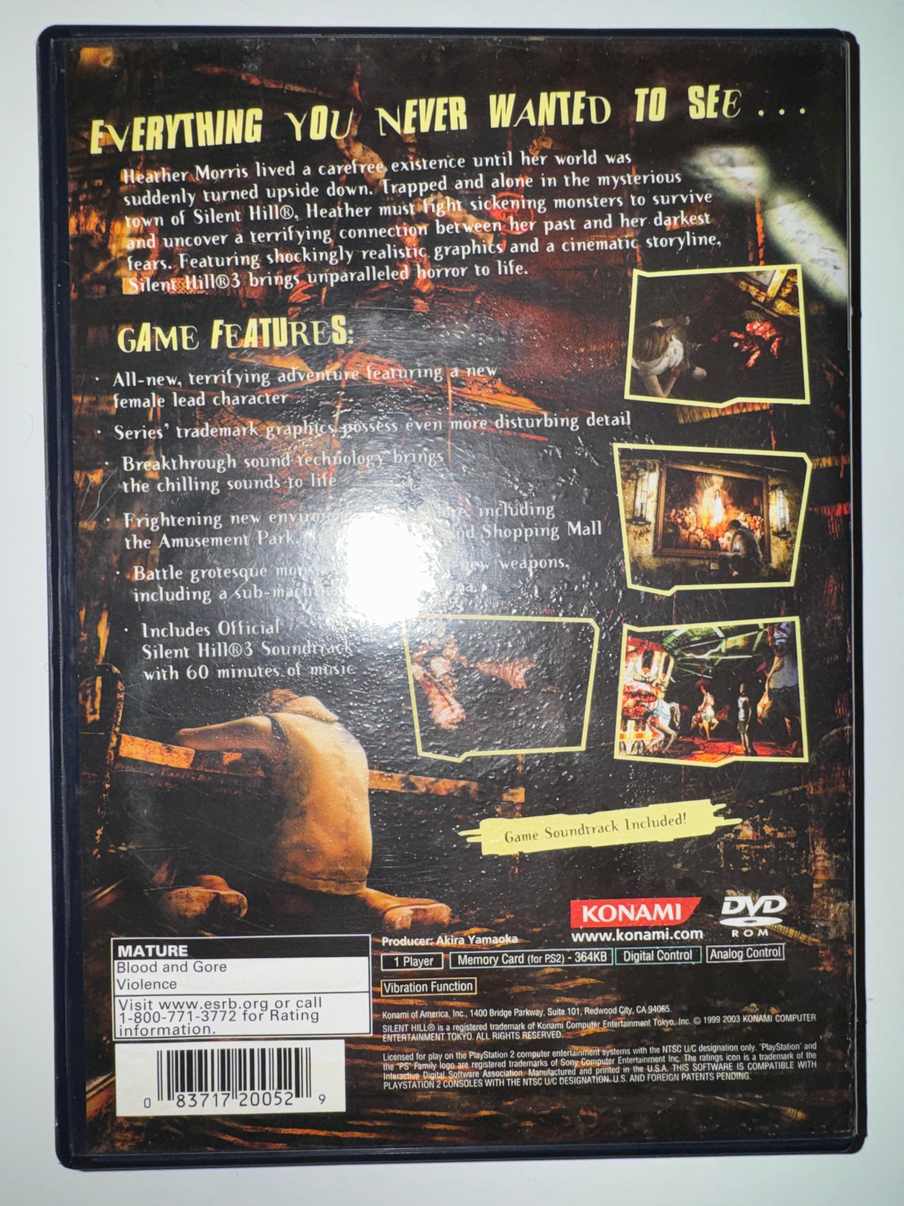 Silent Hill 3 (Sony PlayStation, 2003) CIB COMPLETE +Soundtrack PS2