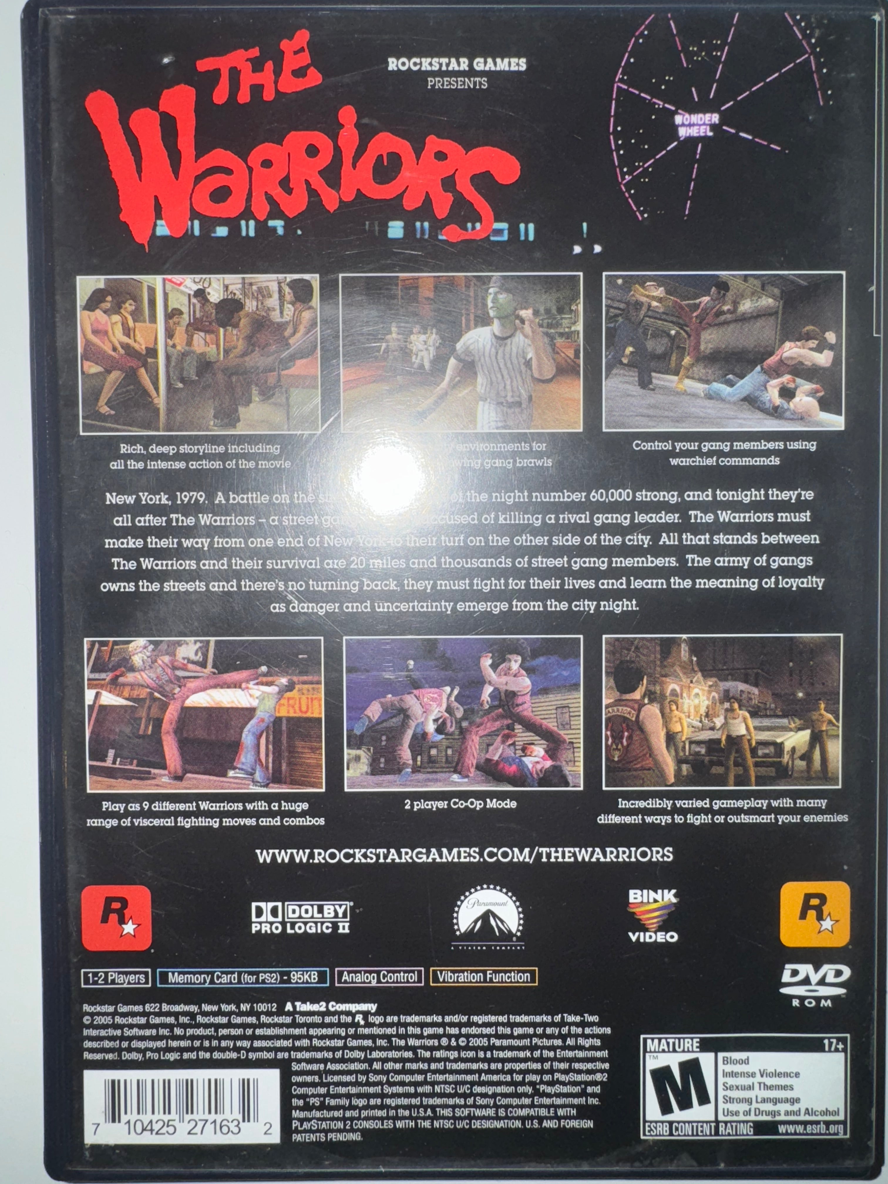 The Warriors (Sony PlayStation 2, 2005) CIB COMPLETE PS2