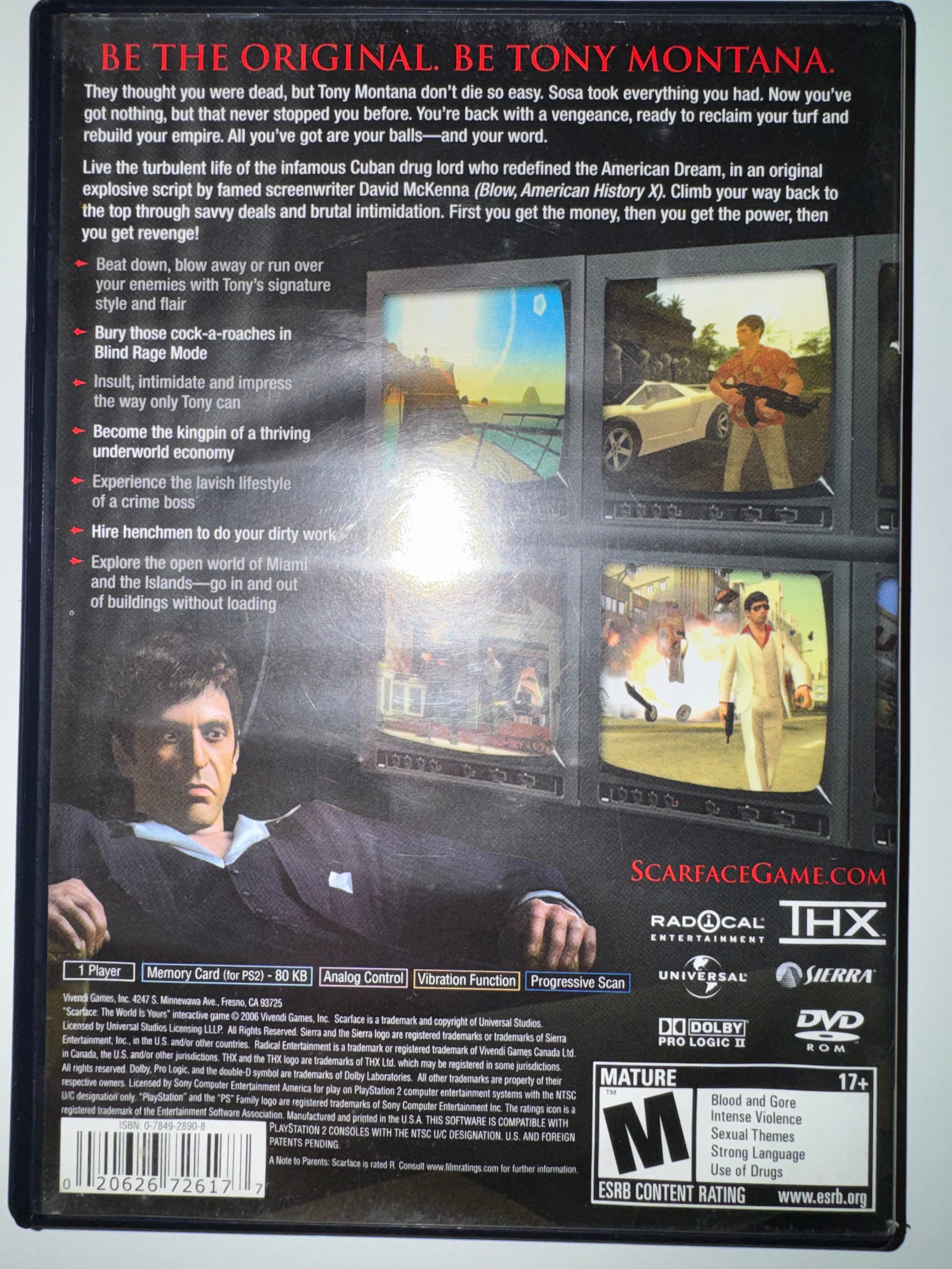 Scarface The World is Yours (Sony PlayStation 2, 2006) CIB COMPLETE PS2