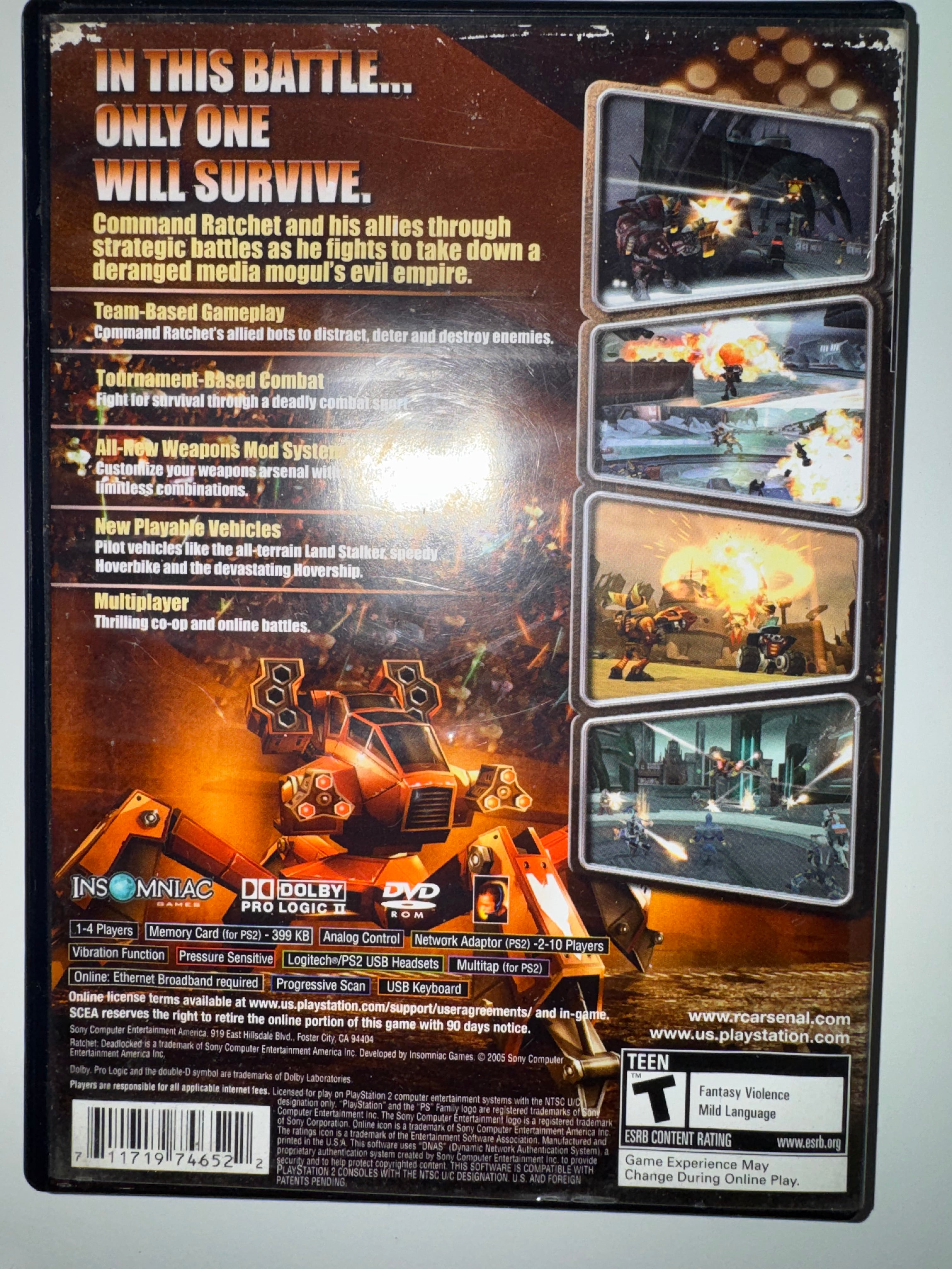Ratchet: Deadlocked (Sony PlayStation 2, 2005) PS2
