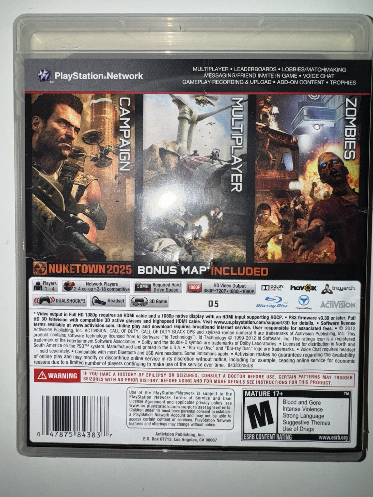 Call of Duty: Black Ops II (Sony PlayStation 3, 2012) CIB COMPLETE + MANUAL