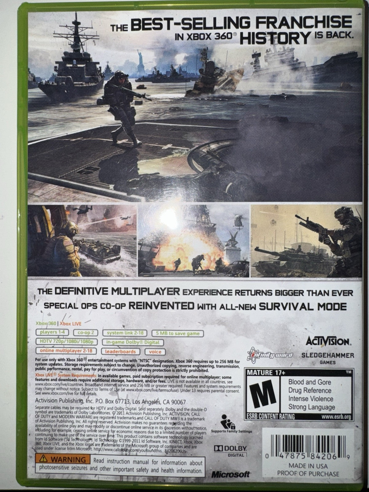 Call of Duty: Modern Warfare 3 - Microsoft Xbox 360 CIB COMPLETE XB360 MW3