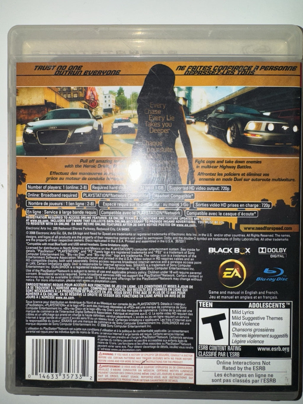 Need for Speed: Undercover (Sony PlayStation 3, 2008) CIB COMPLETE + MANUAL PS3
