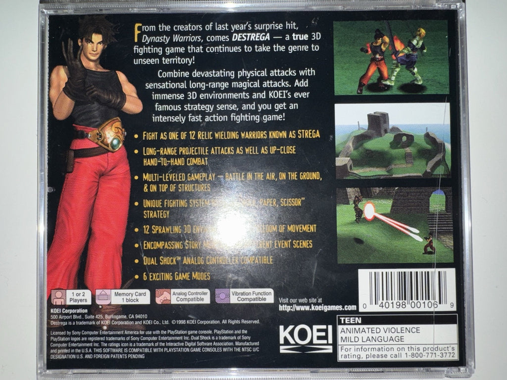 Destrega (Sony PlayStation 1, 1999) CIB COMPLETE + MANUAL PS1
