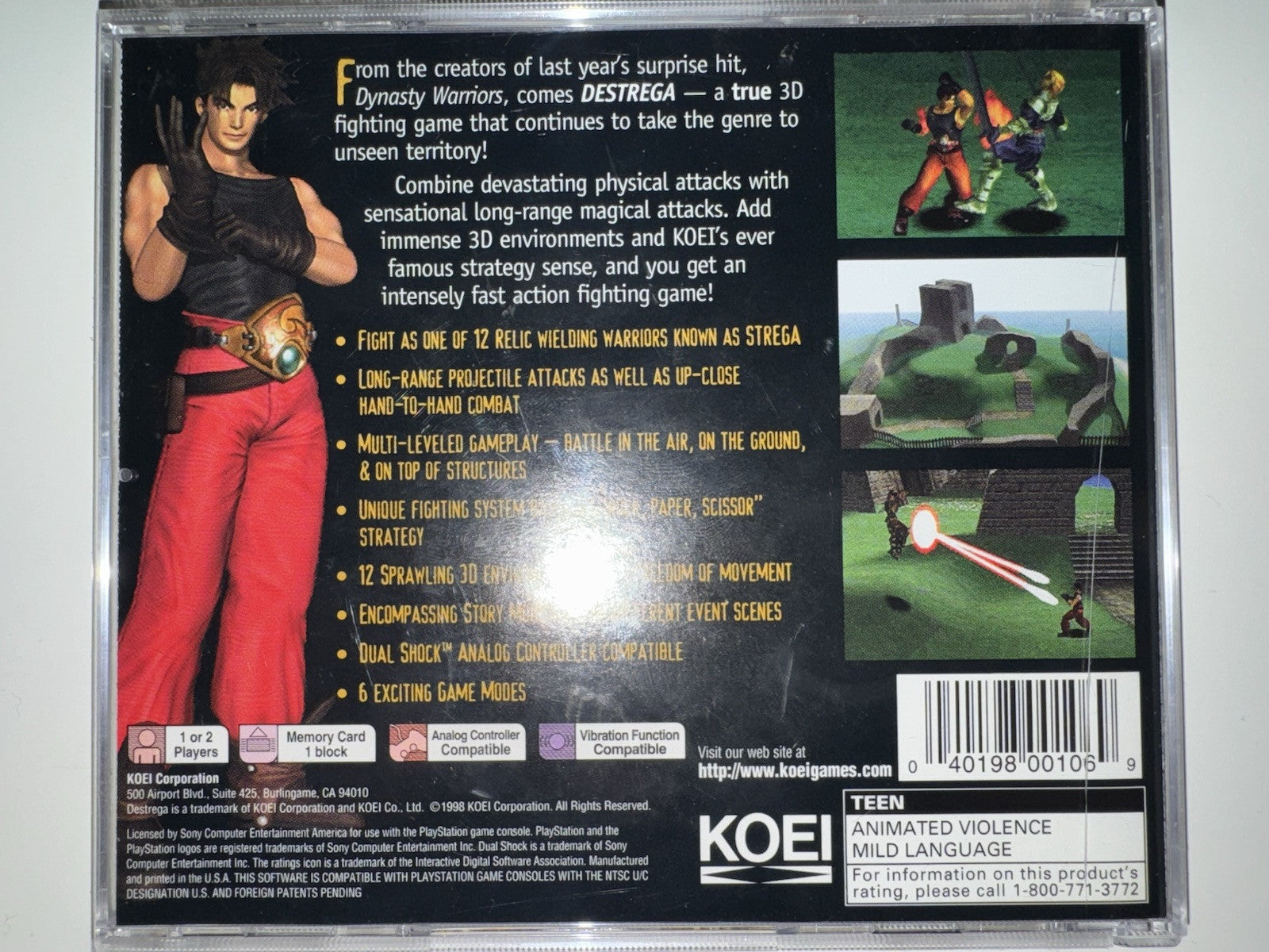 Destrega (Sony PlayStation 1, 1999) CIB COMPLETE + MANUAL PS1